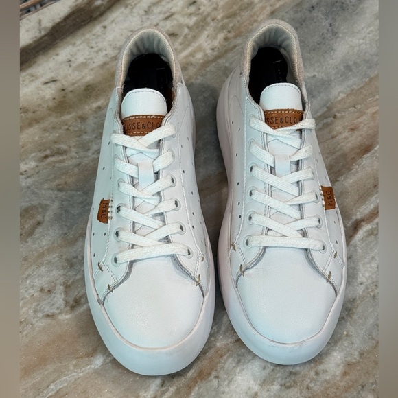 Women’s MUSSE & CLOUD Margot white leather sneakers- Size 10 - Picture 3 of 10